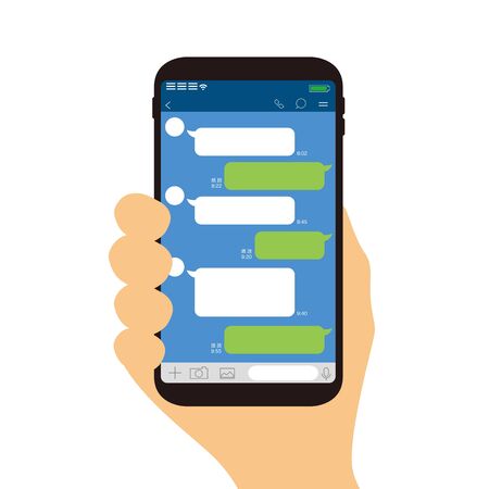 Chat app vector illustration smartphoneのイラスト素材