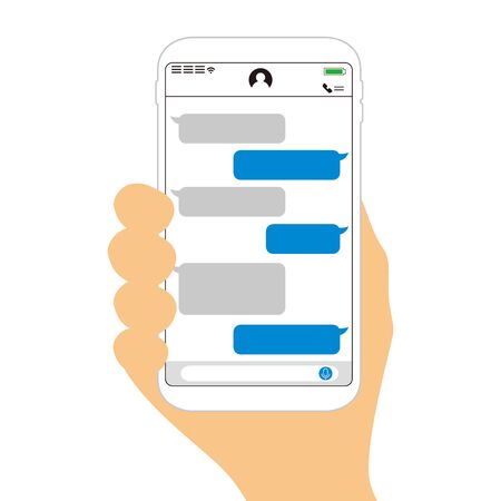 Chat app vector illustration smartphoneのイラスト素材