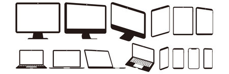 pc laptop smartphone tablet vector illustrationのイラスト素材