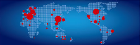 coronavirus world map illustration Vectorのイラスト素材