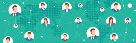 Social networking service global Vectorのイラスト素材