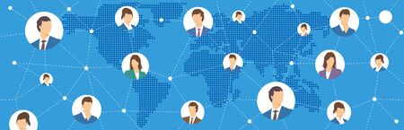 Social networking service global Vectorのイラスト素材