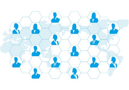 Social networking service global Vectorのイラスト素材