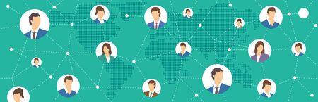 Social networking service global Vectorのイラスト素材
