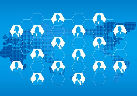 Social networking service global Vectorのイラスト素材
