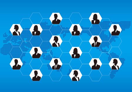 Social networking service global Vectorのイラスト素材