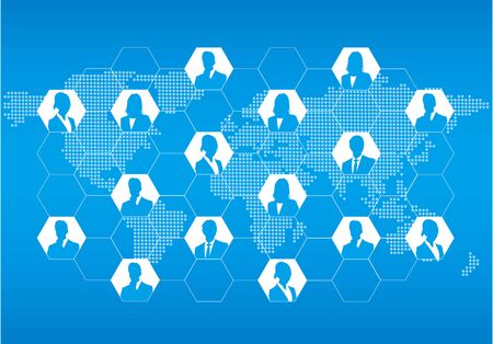 Social networking service global Vectorのイラスト素材