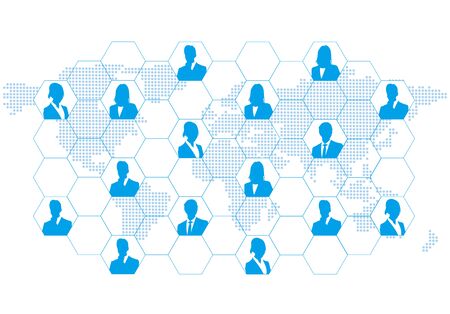 Social networking service global Vectorのイラスト素材