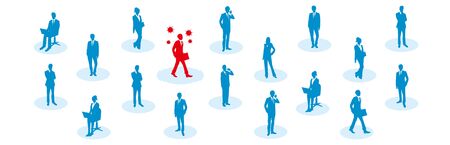 Social distancing set of iconsのイラスト素材