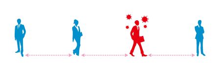 Social distancing set of iconsのイラスト素材