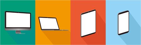 pc laptop smartphone vector illustrationのイラスト素材