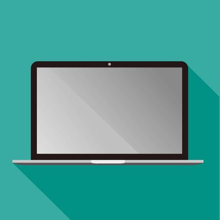 pc laptop vector isolated blank screenのイラスト素材