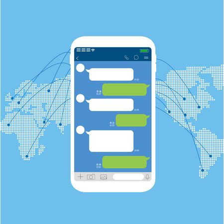 Chat app vector illustration smartphoneのイラスト素材