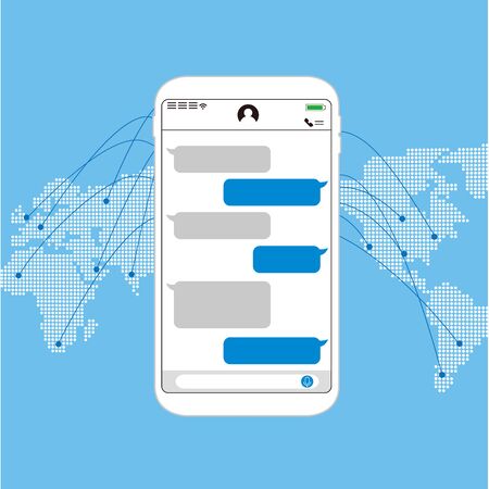 Chat app vector illustration smartphoneのイラスト素材