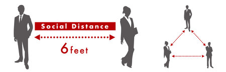 Social distancing set of iconsのイラスト素材