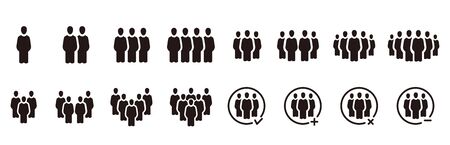 people and population icon set,vector and illustrationのイラスト素材