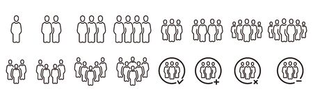 people and population icon set,vector and illustrationのイラスト素材