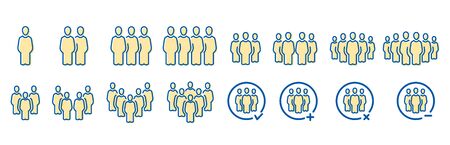 people and population icon set,vector and illustrationのイラスト素材