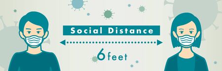 illustration of Social distancing imageのイラスト素材
