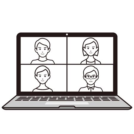 illustration of virtual Meetings imageのイラスト素材
