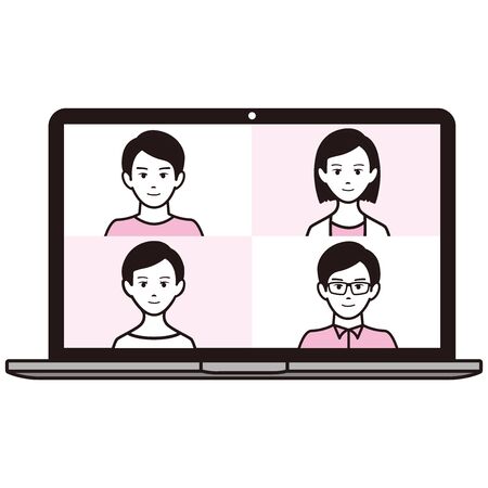 illustration of virtual Meetings imageのイラスト素材