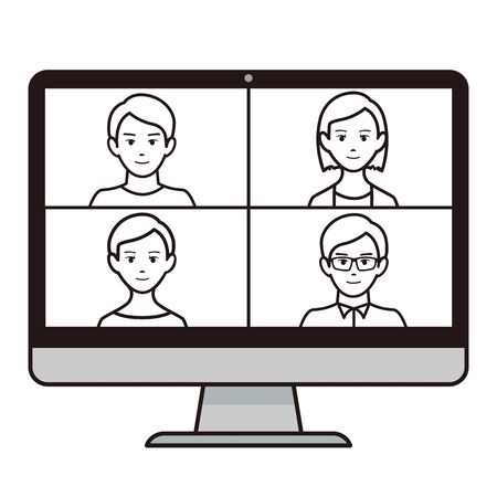 remote work at home iconのイラスト素材