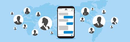 SNS smartphoneのイラスト素材