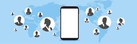 SNS smartphoneのイラスト素材