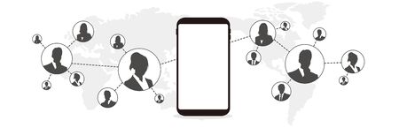 SNS smartphoneのイラスト素材