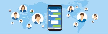 Social networking service global Vectorのイラスト素材