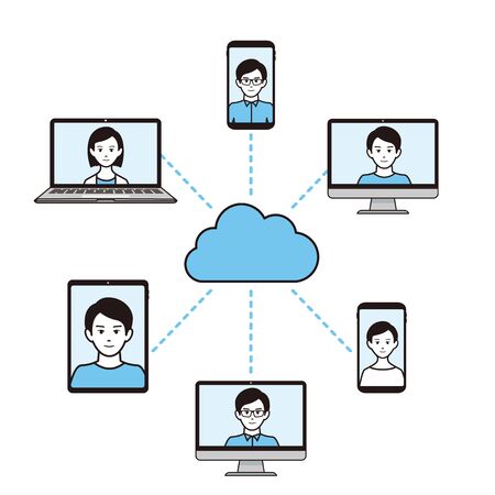 remote work online working iconのイラスト素材