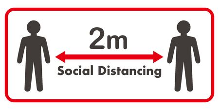 illustration of social distancing iconのイラスト素材