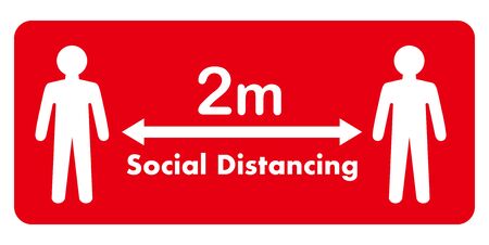 illustration of social distancing iconのイラスト素材