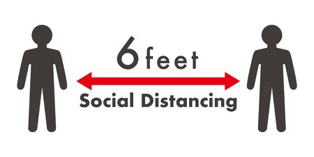illustration of social distancing iconのイラスト素材