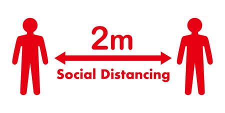 illustration of social distancing iconのイラスト素材