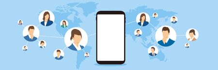 Chat app vector illustration smartphoneのイラスト素材