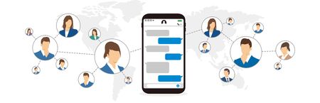 Chat app vector illustration smartphoneのイラスト素材