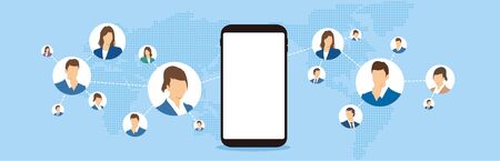 Chat app vector illustration smartphoneのイラスト素材