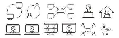 remote work at home iconのイラスト素材