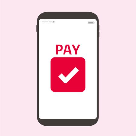 Payment with smartphone icon illustrationのイラスト素材
