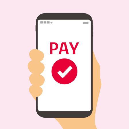 Payment with smartphone icon illustrationのイラスト素材