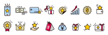 Loyalty Program vector icons setのイラスト素材