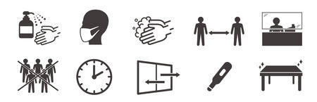 washing hands mask illustration vectorのイラスト素材