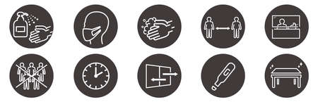 illustration of icons of coronavirus vectorのイラスト素材
