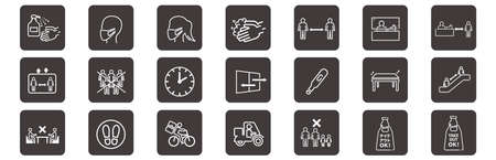 illustration of icons of coronavirus vectorのイラスト素材