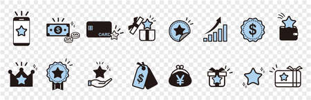 Loyalty Program vector icons setのイラスト素材