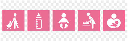 stroller icon baby push vectorのイラスト素材