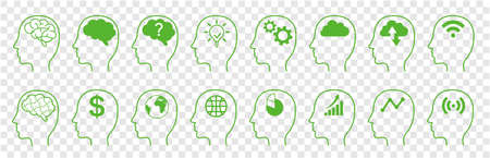 Human brain. Isolated vector iconのイラスト素材