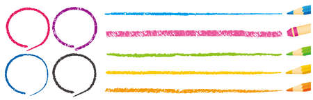 crayon line marker collection Vectorのイラスト素材