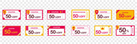 coupon voucher discount ticket vectorのイラスト素材